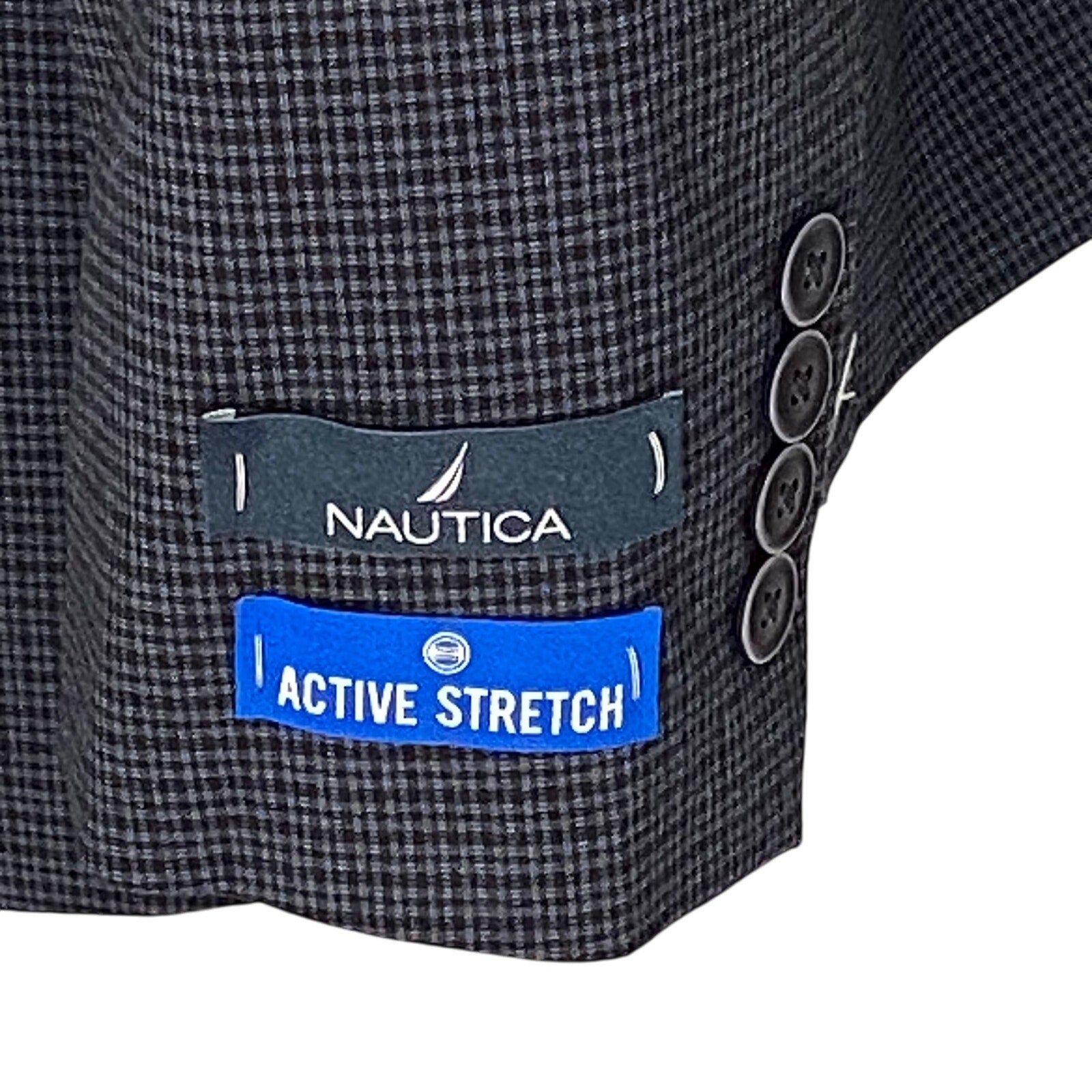 Nautica Sport Coat Men's 38R Modern Fit Active Lined Stretch Blue Check