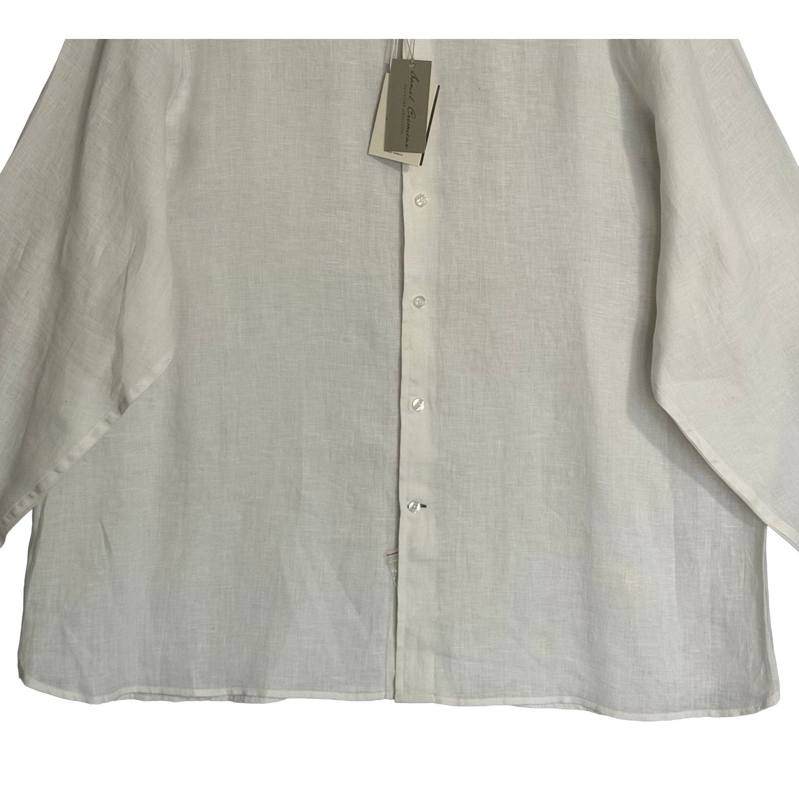 Daniel Cremieux Linen Shirt Men's XXL Signature Albini Fabrics Lucent White