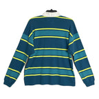 Chubbies Rugby Shirt Men's Medium Long Sleeve Cotton Green Stripe