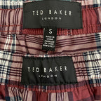 Ted Baker Sleep Pant Men's Small Woven Cotton Drawstring Pockets Red Plaid