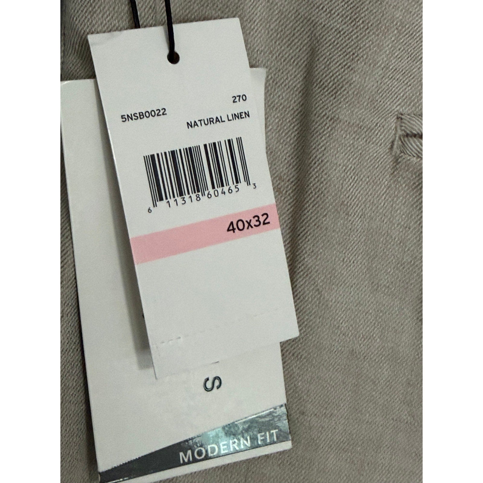 Perry Ellis Portfolio Pants Men's 40"x32" Modern Fit Dress Pants Linen Blend