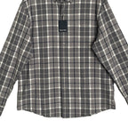 Mizzen+Main Men's XXL Trim Fit City Flannel Dress Shirt Pewter Timothy Plaid