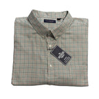 Roundtree & Yorke Oxford Dress Shirt Men's 4XB LS Big & Tall Green Red NWT