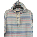 Tommy Bahama Shirt Men's XL Sand Linen Los Bellos Stripe Baja Bright Peach