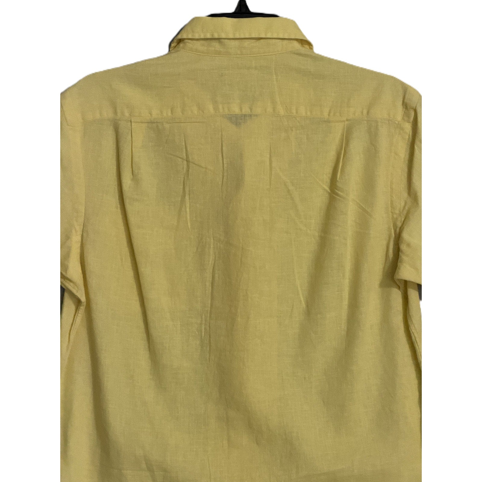 Polo Ralph Lauren Shirt Men's Small Classic Fit Short Slv Linen Blend Yellow