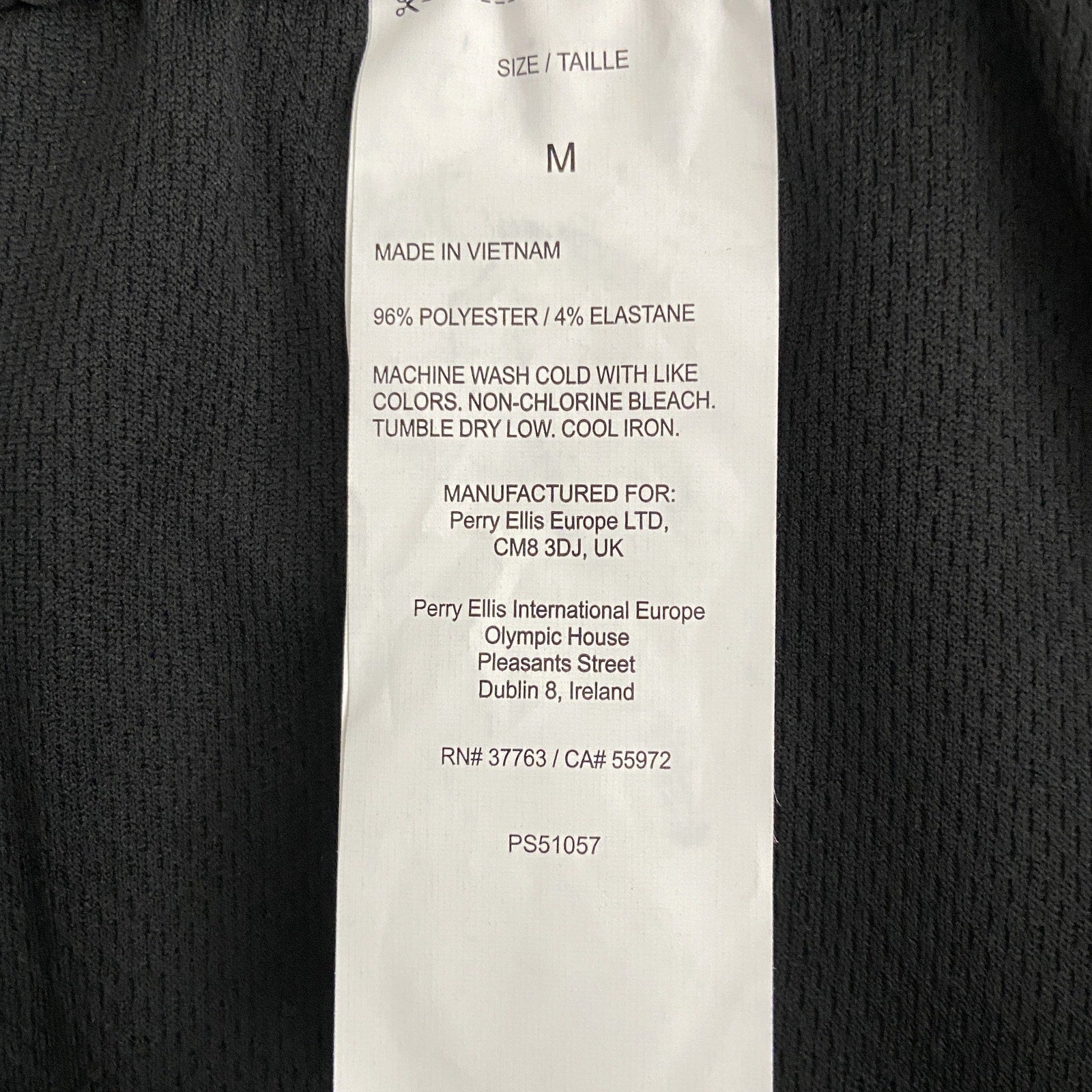 Perry Ellis Techworks Pant Men's Medium Slim Fit Elastic Drawstring Waist Black