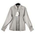 Calvin Klein Dress Shirt Men's Large Extra-Slim Fit Stain Shield Coral Plaid