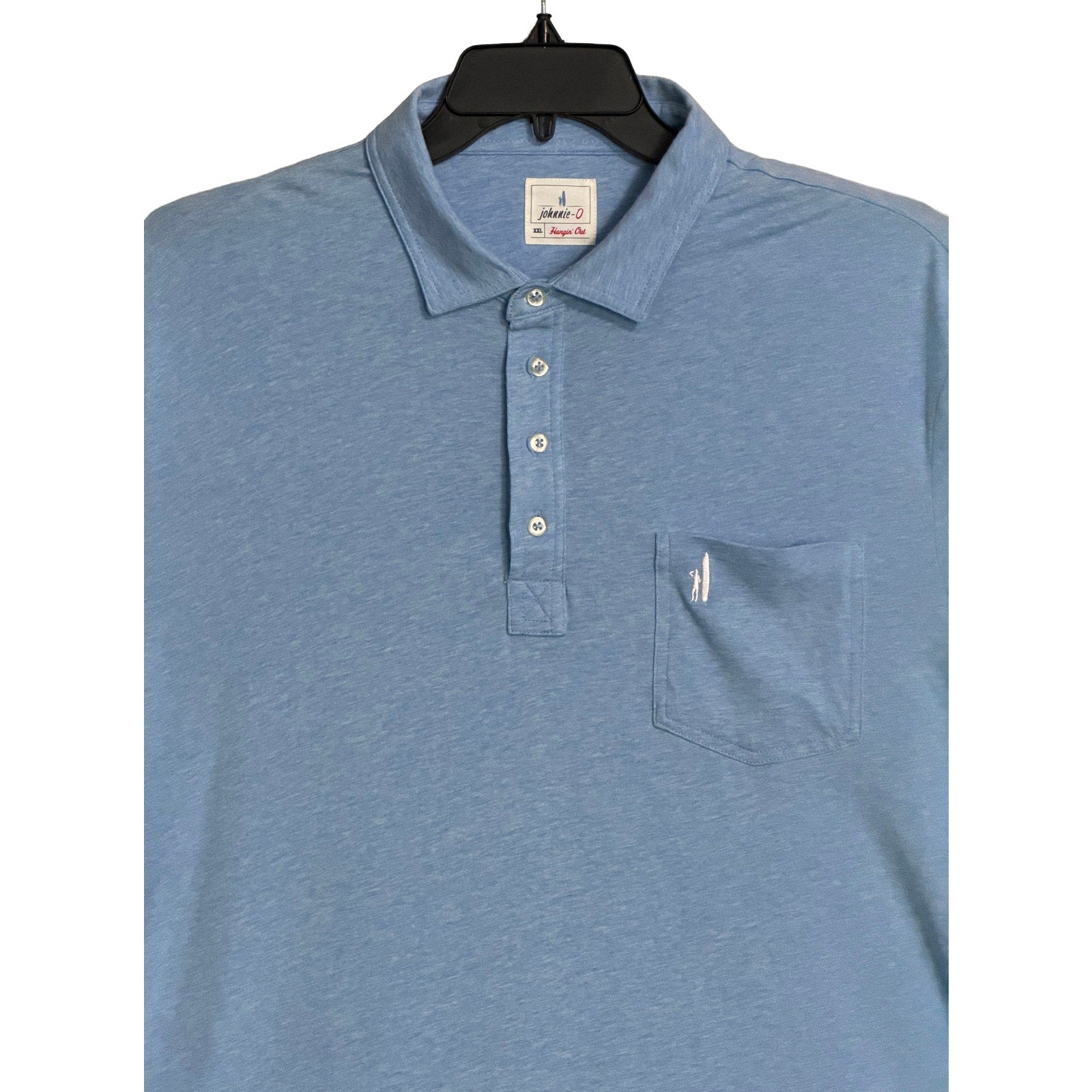 Johnnie-O Polo Shirt Men's XXL Short Sleeve Stretch Fabric Blue Heather