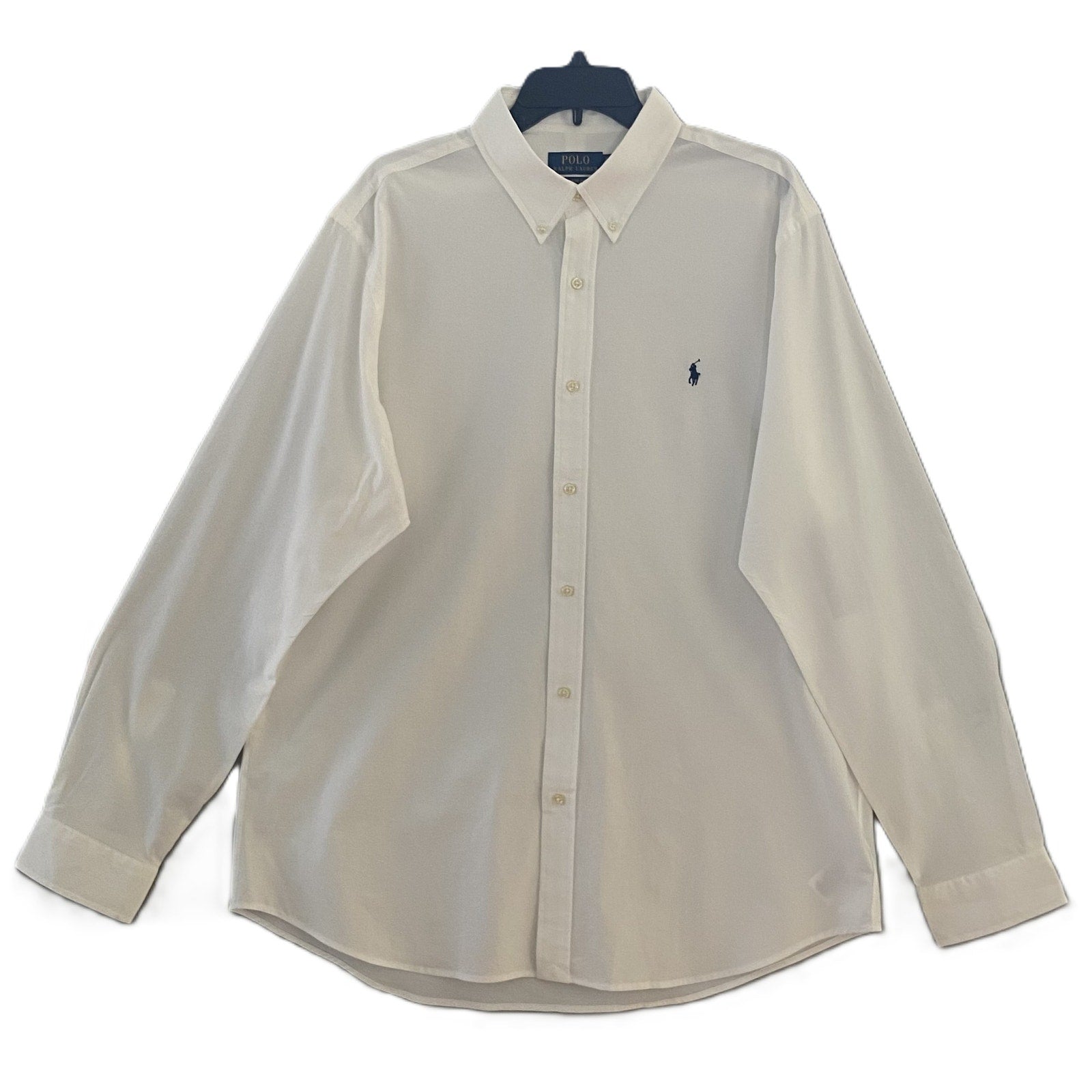 Polo Ralph Lauren Shirt Men's XL White Dress Shirt Long Sleeve Stretch