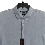 Michael Kors Linen Shirt Men's XXL Slim Fit Short Slv Button-Down Chambray