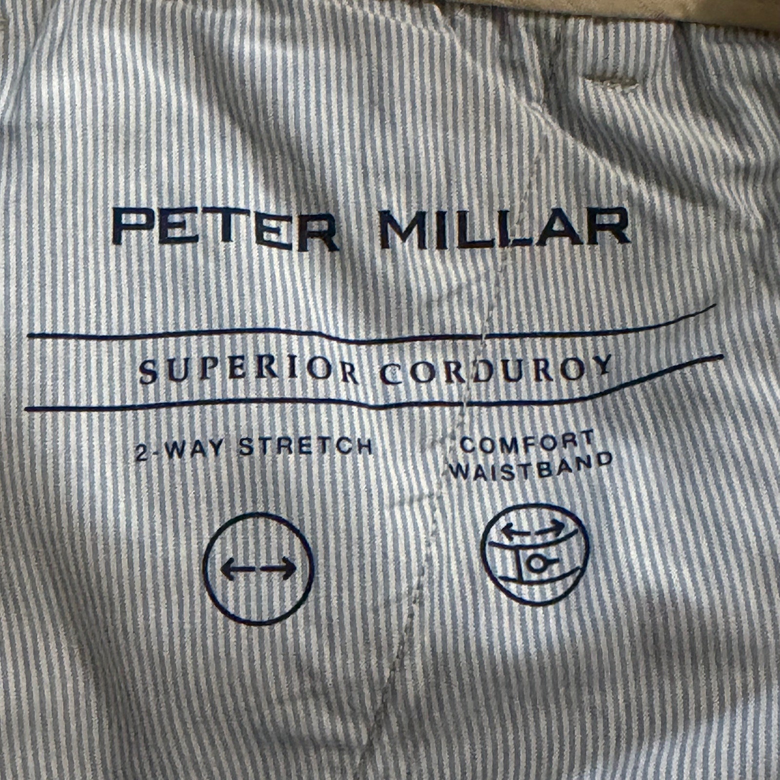 Peter Millar Pants Men's 34"x34" Superior Soft Corduroy Dress Pant Stone