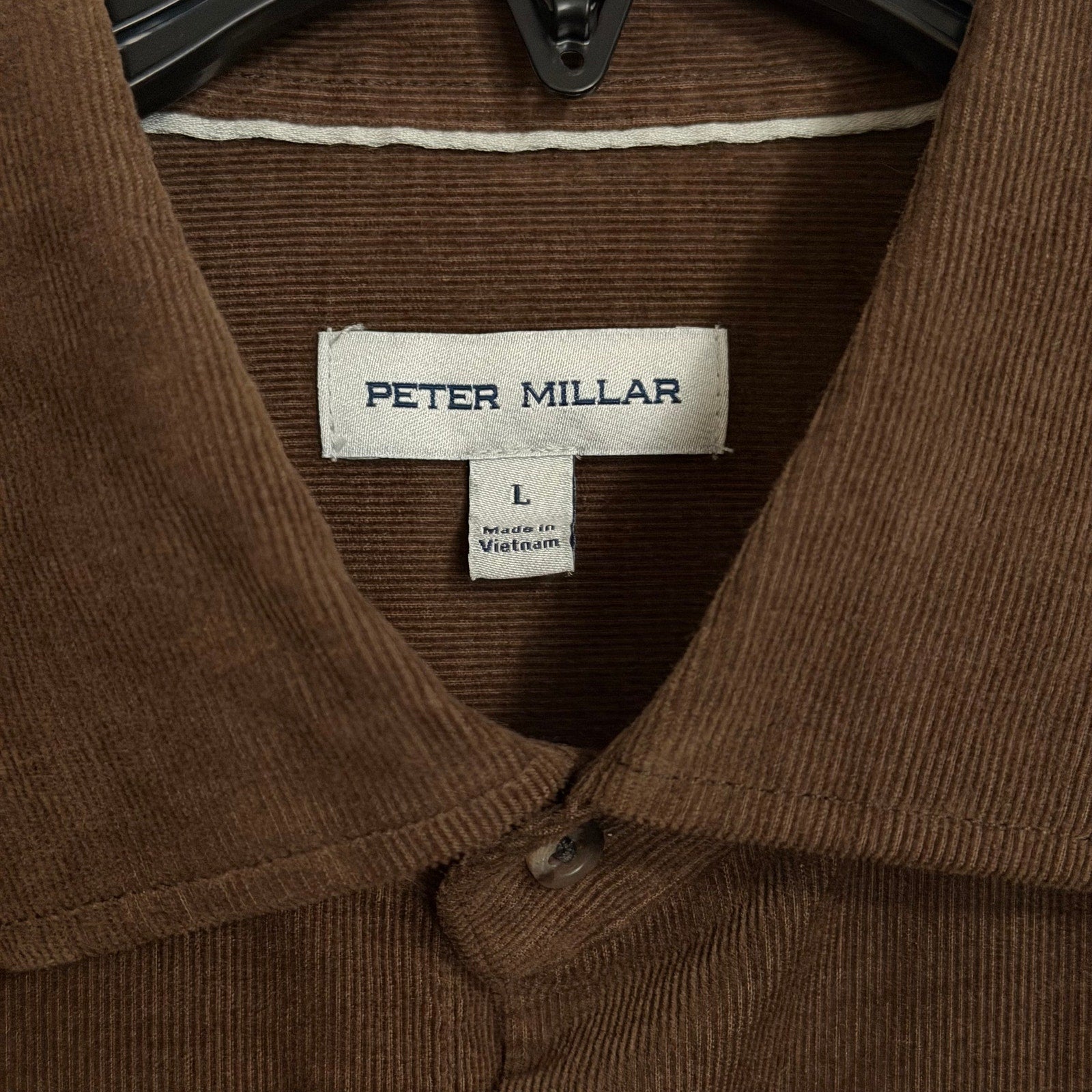 Peter Millar Cotton Cashmere Corduroy Sport Shirt Men's Large French Press