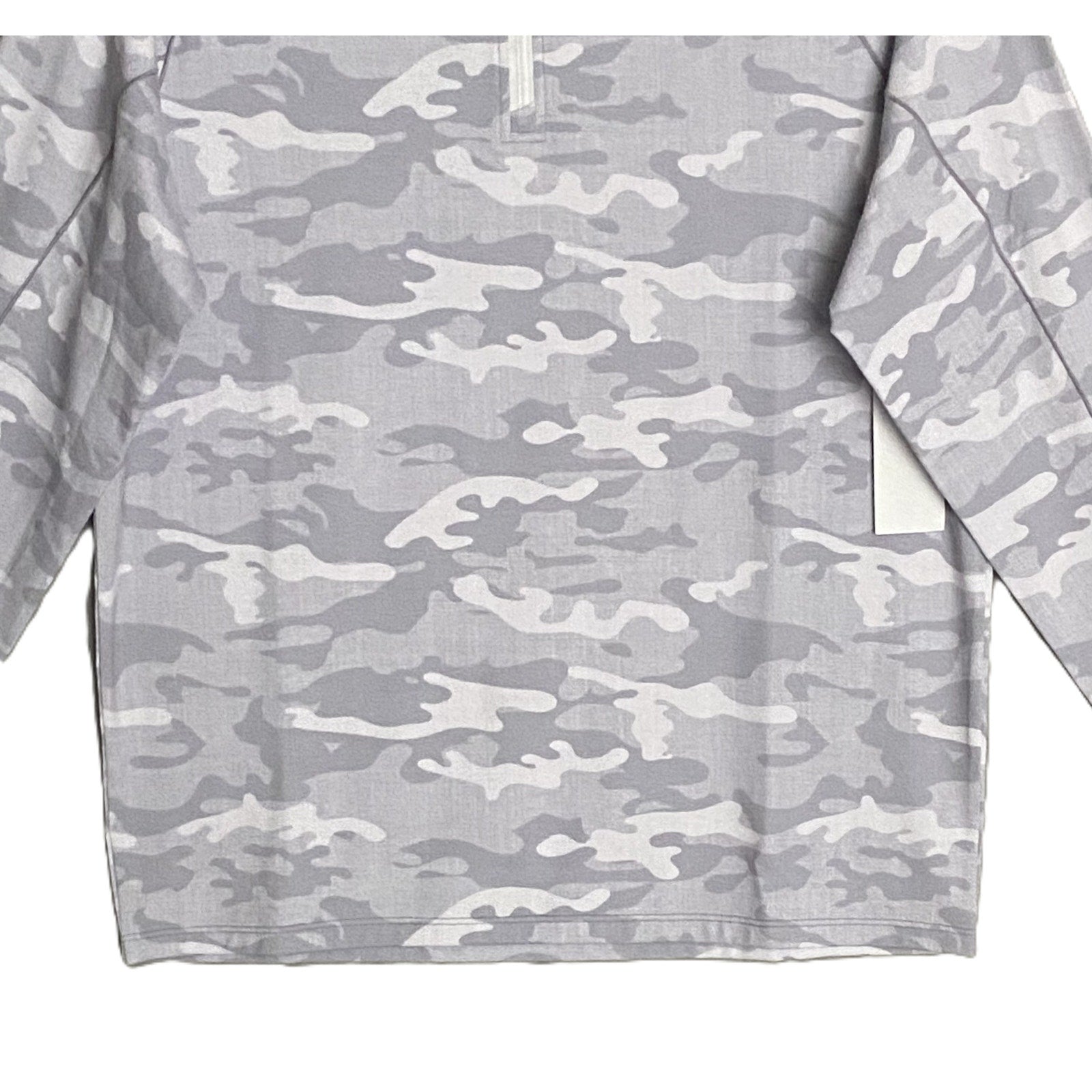 Johnnie-O 1/4 Zip Pullover Men's Small Lightweight Stretch Fabric Gray Camo