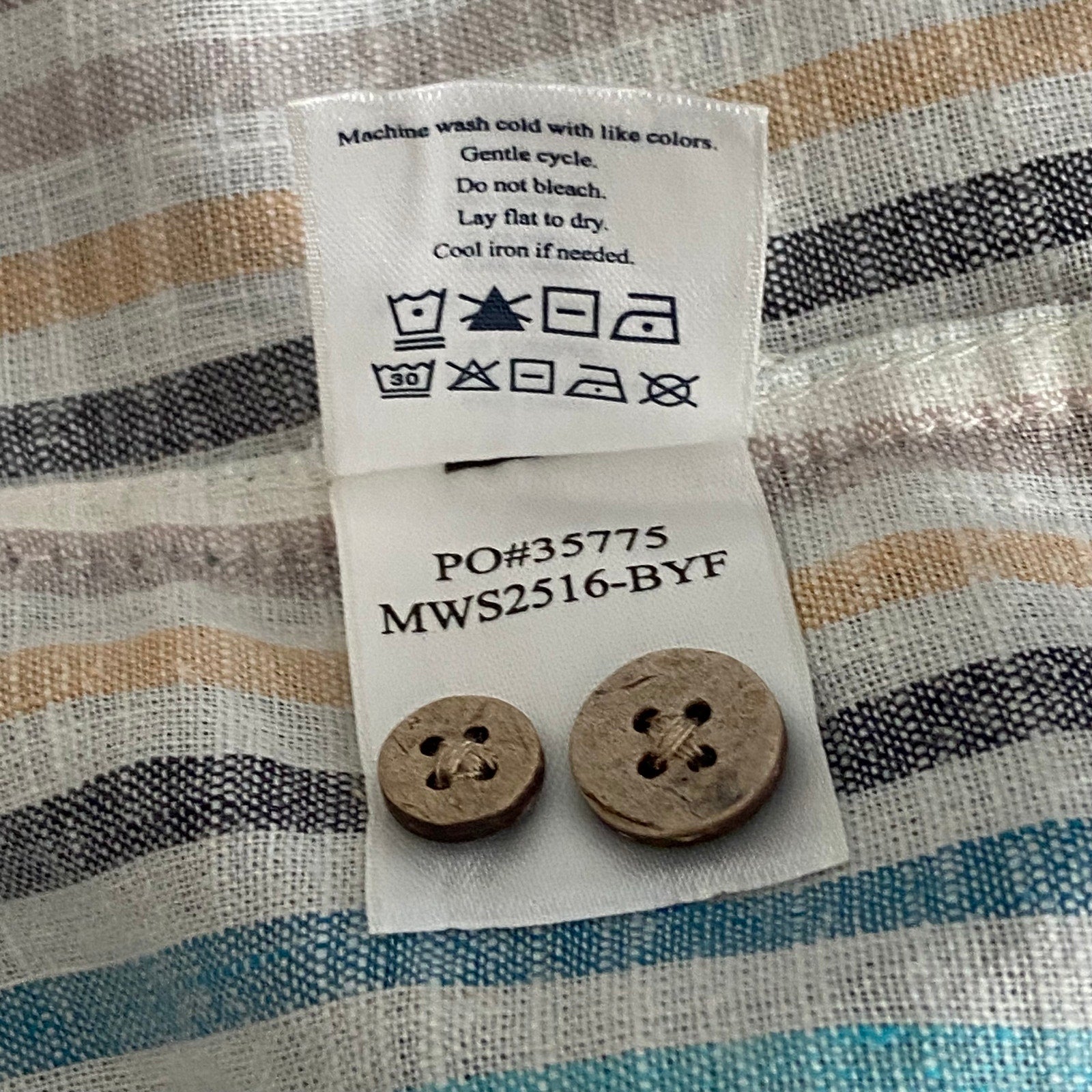 Faherty Shirt Men's Medium Breeze Shirt Short Slv Linen Multicolor Stripe