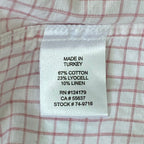 Johnston & Murphy Shirt Men's Small Button-Up Shirt Linen Blend Pink Check