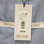 Roundtree & Yorke Shirt Big & Tall Men's 19 34/35 Blue Pinstripe Dress Shirt
