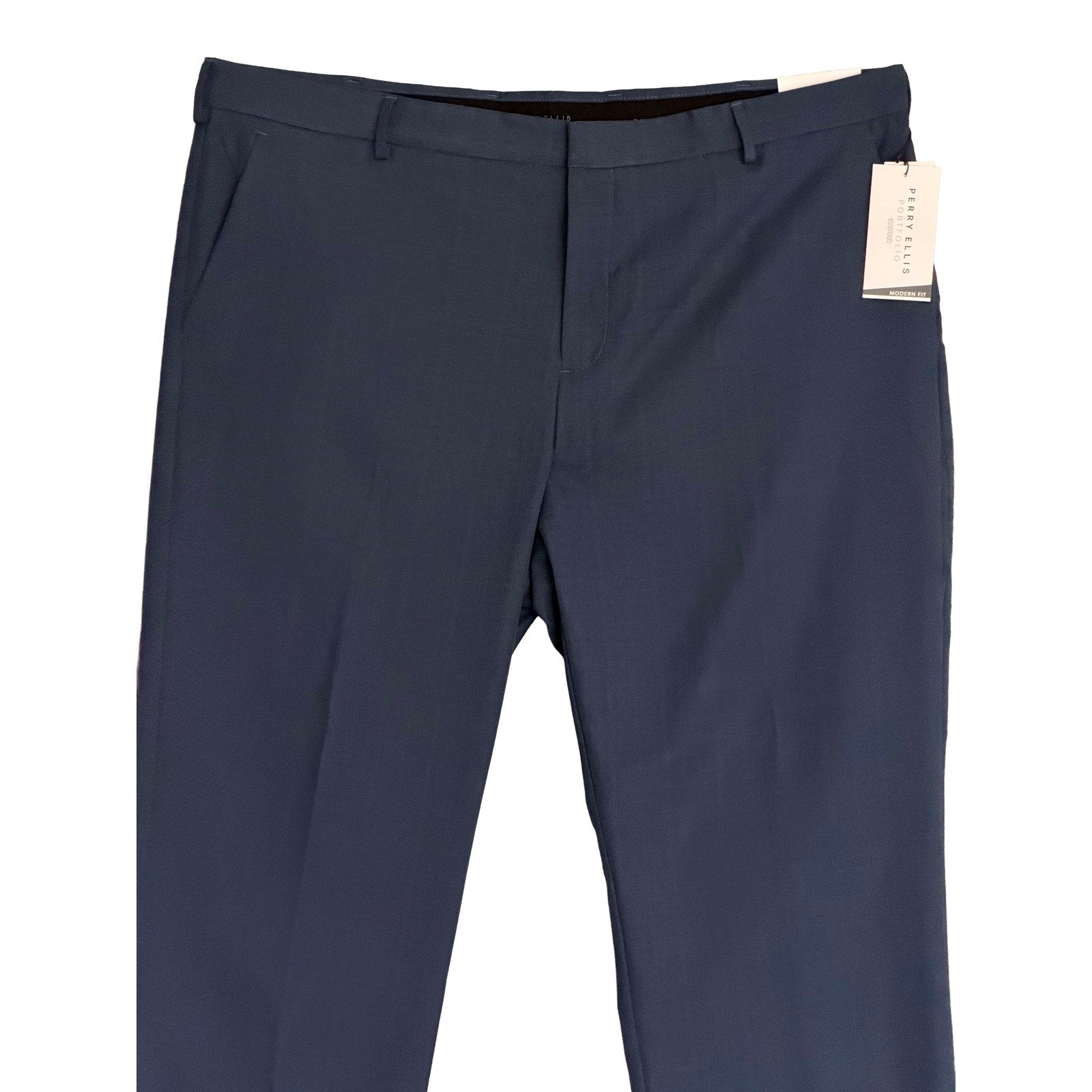 Perry Ellis Portfolio Pants Men's 40"x32" Dress Pants Modern Fit Indigo