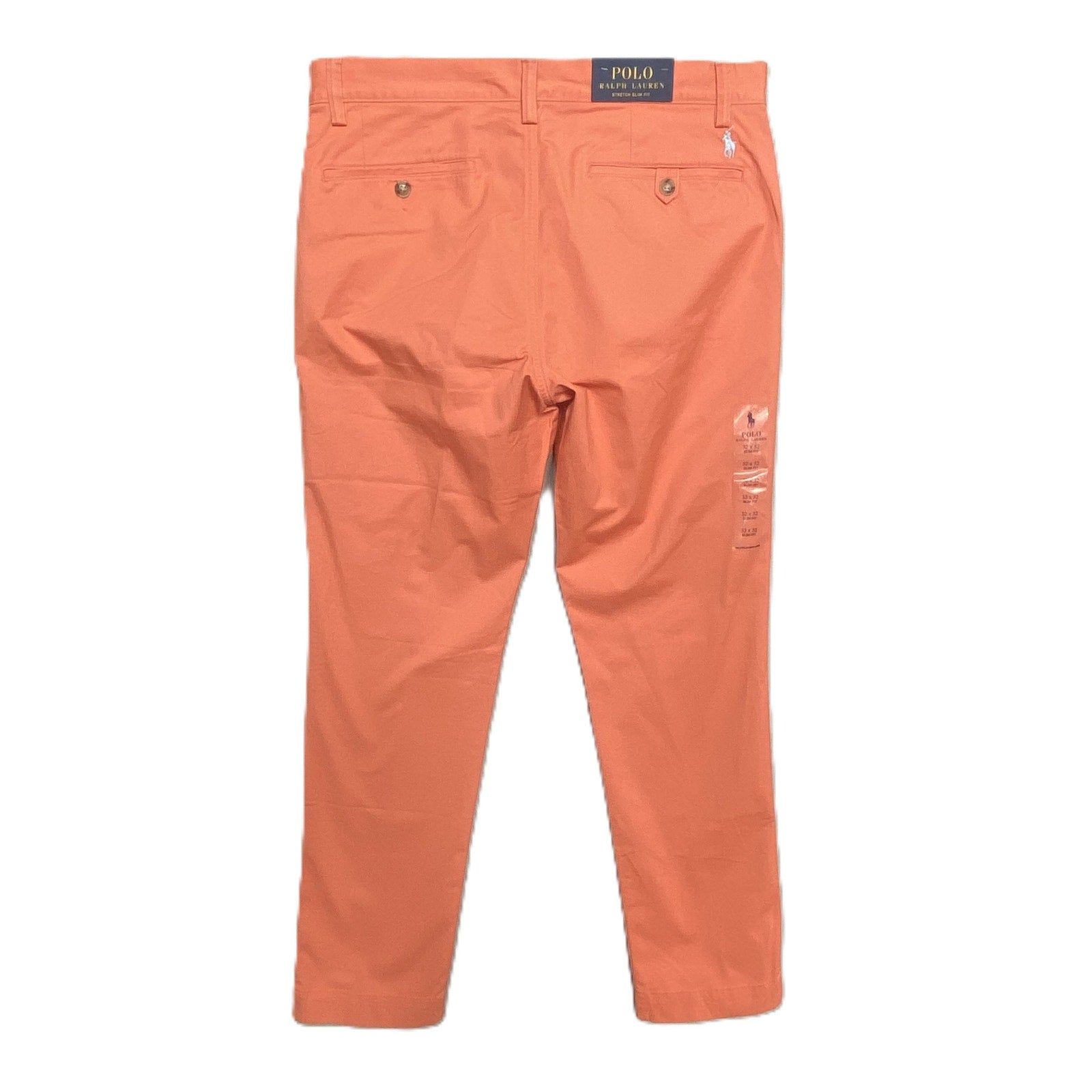 Polo Ralph Lauren Pants Men's 32x32 Slim Stretch Cotton Twill Chino Orange