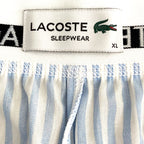 Lacoste Sleepwear Men's XL Poplin Pajama Shorts Cotton Blue Pinstripe NEW