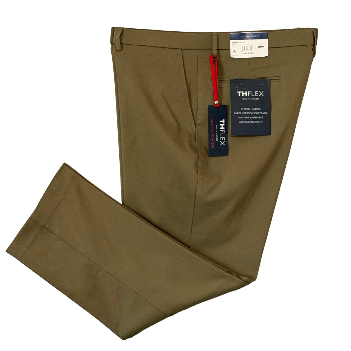 Tommy Hilfiger Dress Pants Men's 46"x30" THFlex Tate Stretch Waistband Sage