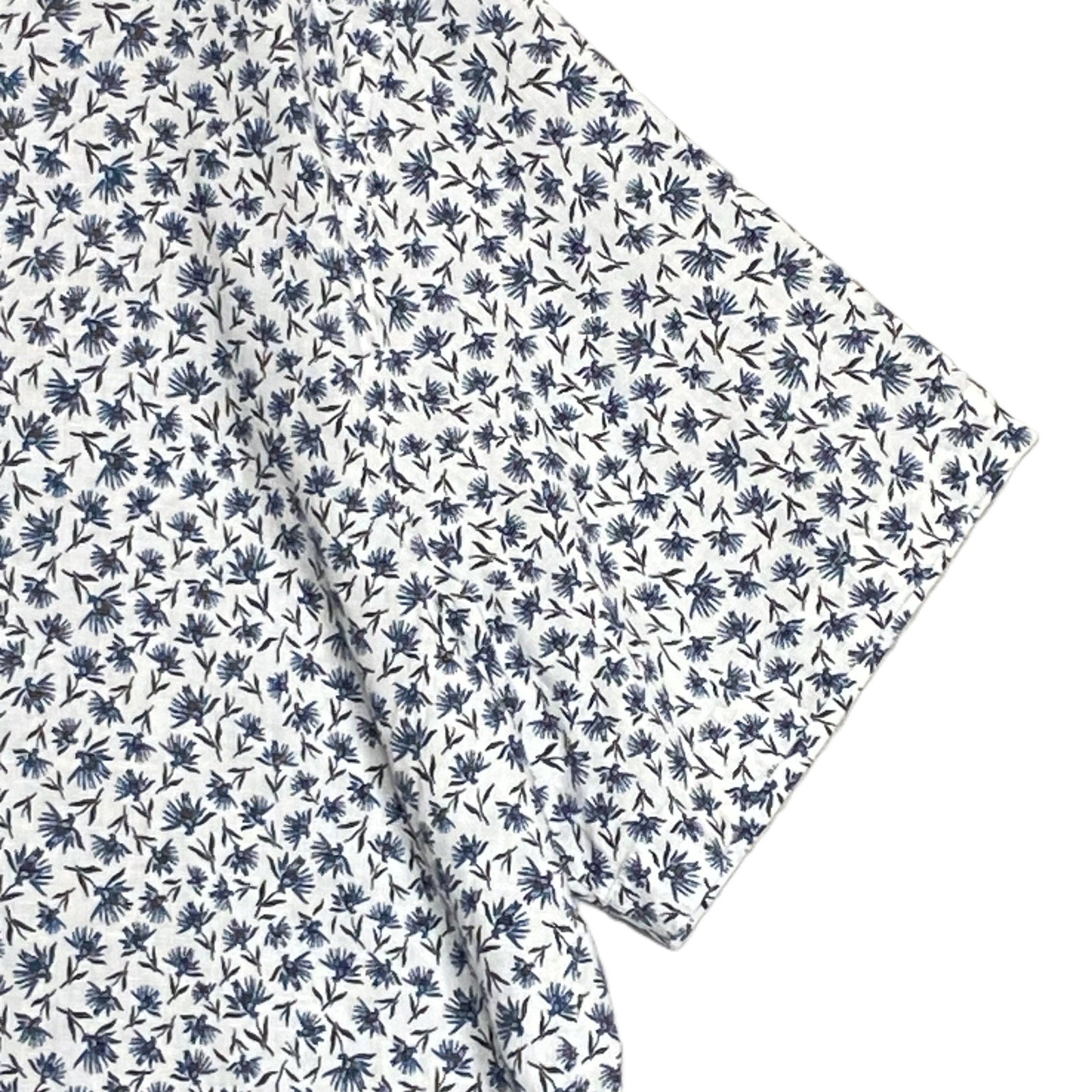 Boss Shirt Men's 5XL Big & Tall Short Sleeve Stretch Linen Shirt Blue Floral