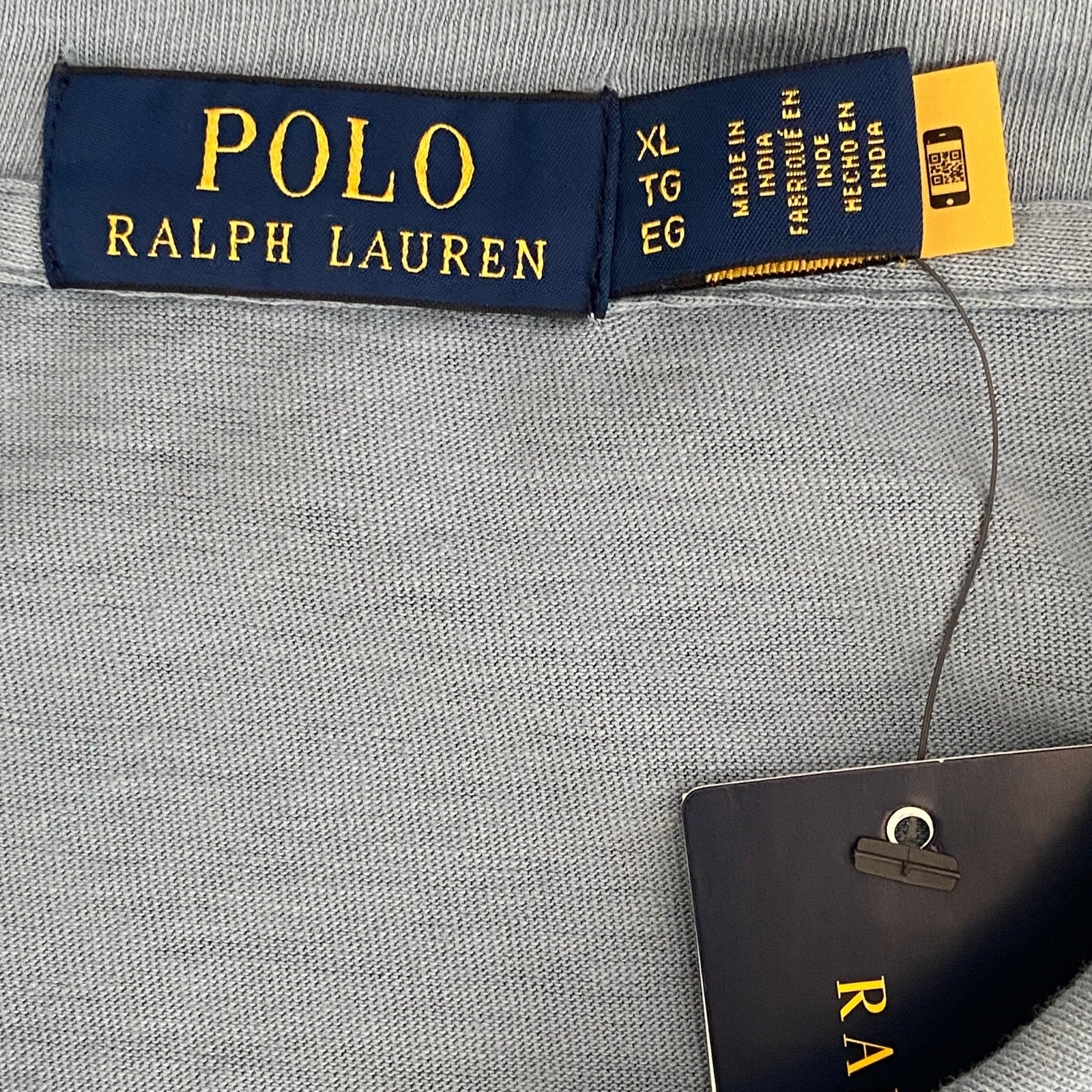 Polo Ralph Lauren Shirt Men's XL Buttonless Polo Cotton Linen Blue