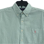 Polo Ralph Lauren Shirt Men's Small Classic Fit Short Sleeve Seersucker Green