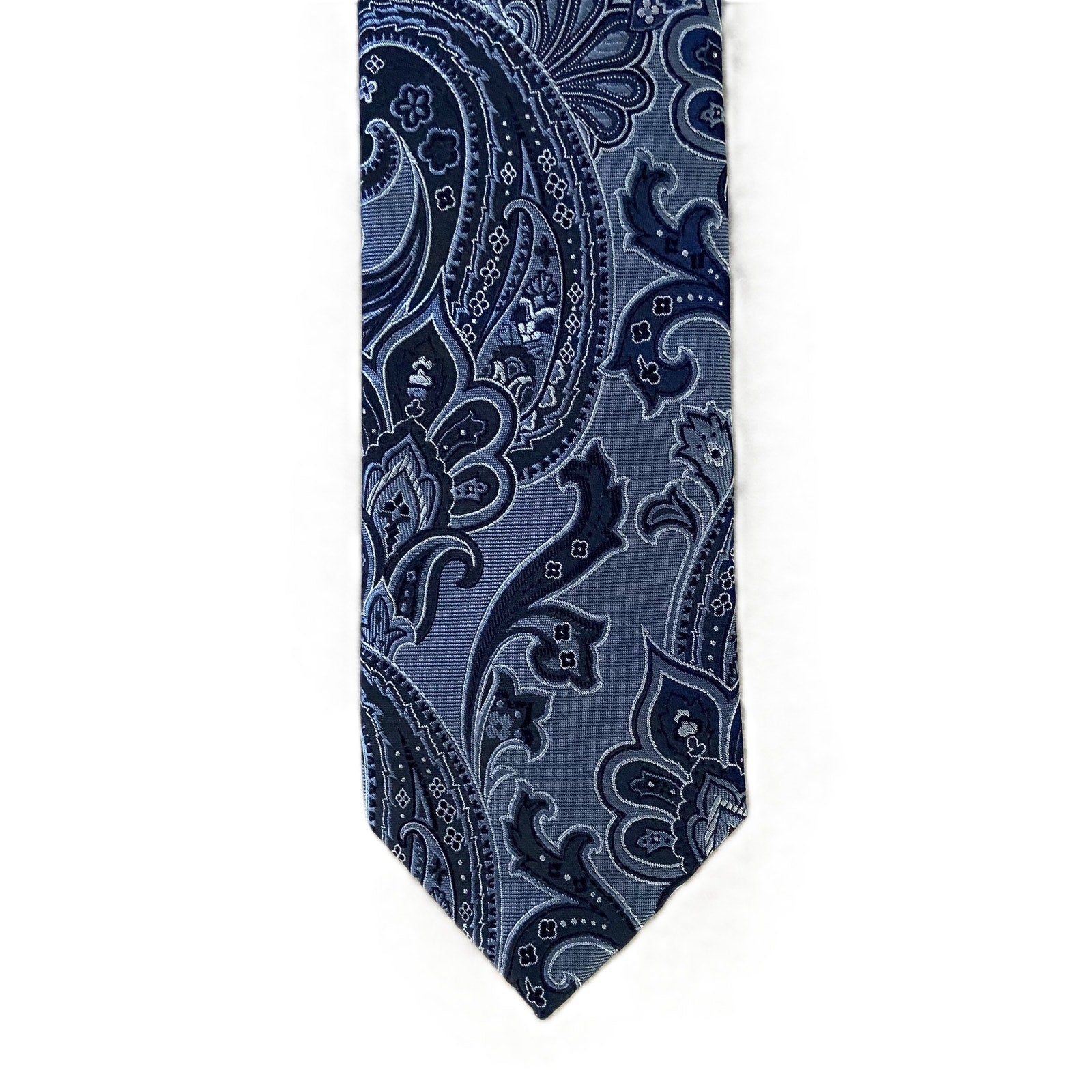 Tommy Hilfiger Men's Tie Paisley Pattern Necktie Blue 3" Silk Blend
