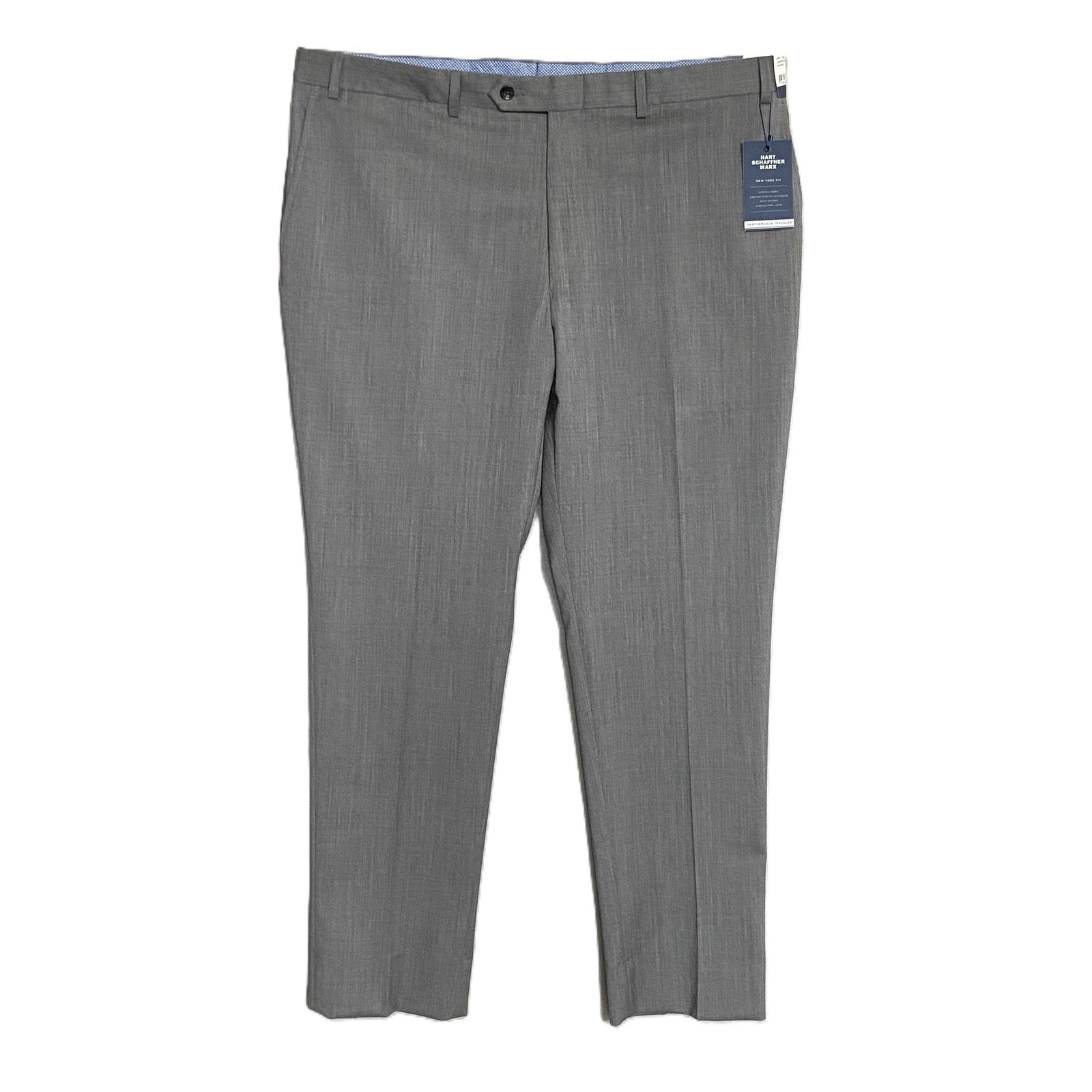 Hart Schaffner Marx Pant Men's 40x30 Traveler Wool Pant New York Fit Gray