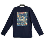 Tommy Bahama T-Shirt Men's Small "Tropic Tiles Tee" Long Sleeve Dark Blue
