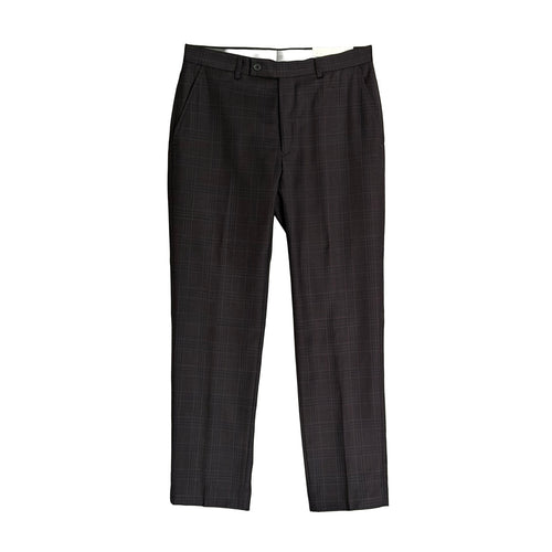 Calvin Klein Suit Pant Men's 32"x30" Slim Fit Stretch Navy Burgundy Check