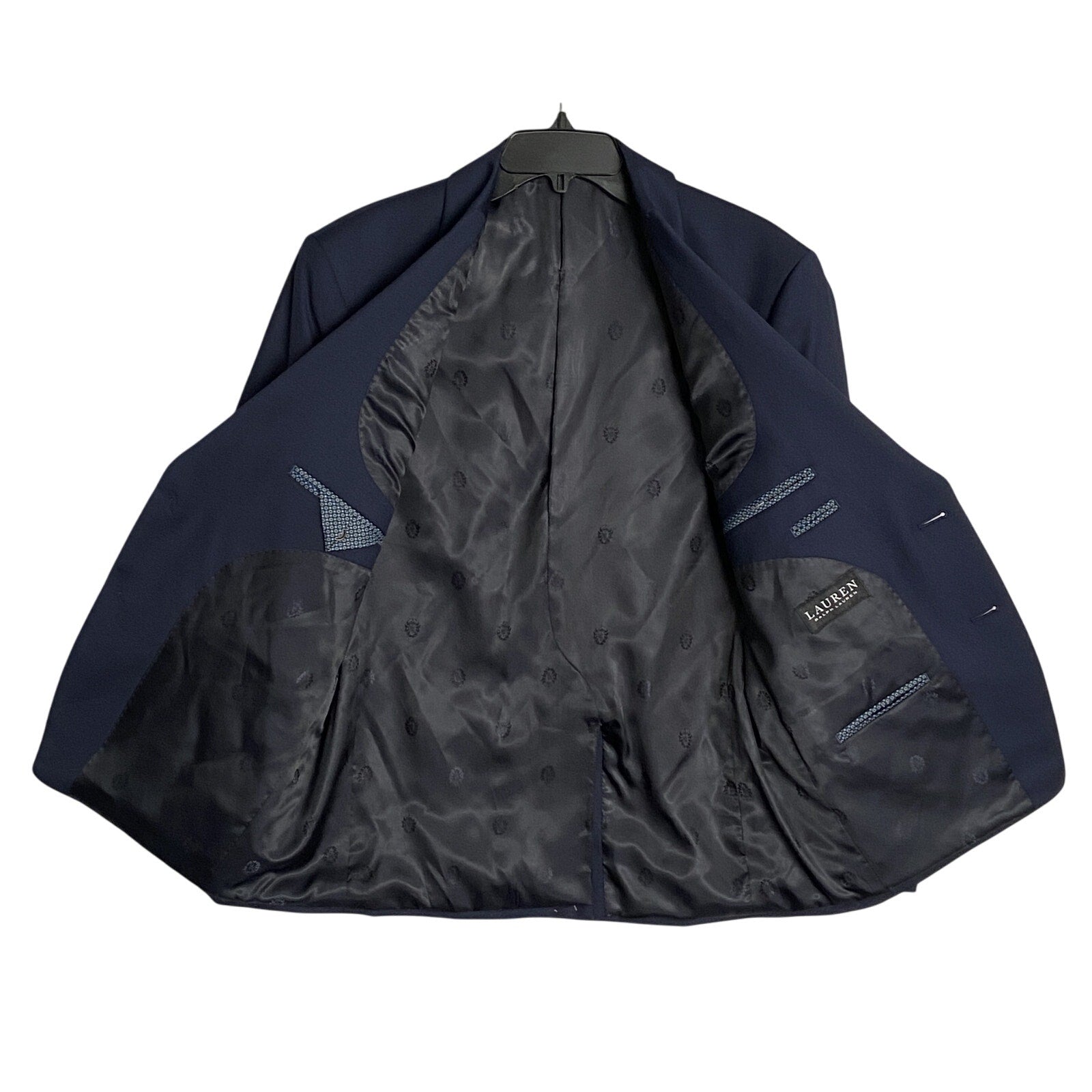 Lauren Ralph Lauren Suit Jacket Men's 40 Short Classic Fit Navy Blue Wool