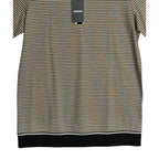 Murano Polo Shirt Men's LT Big & Tall Short Sleeve Brown Black Houndstooth
