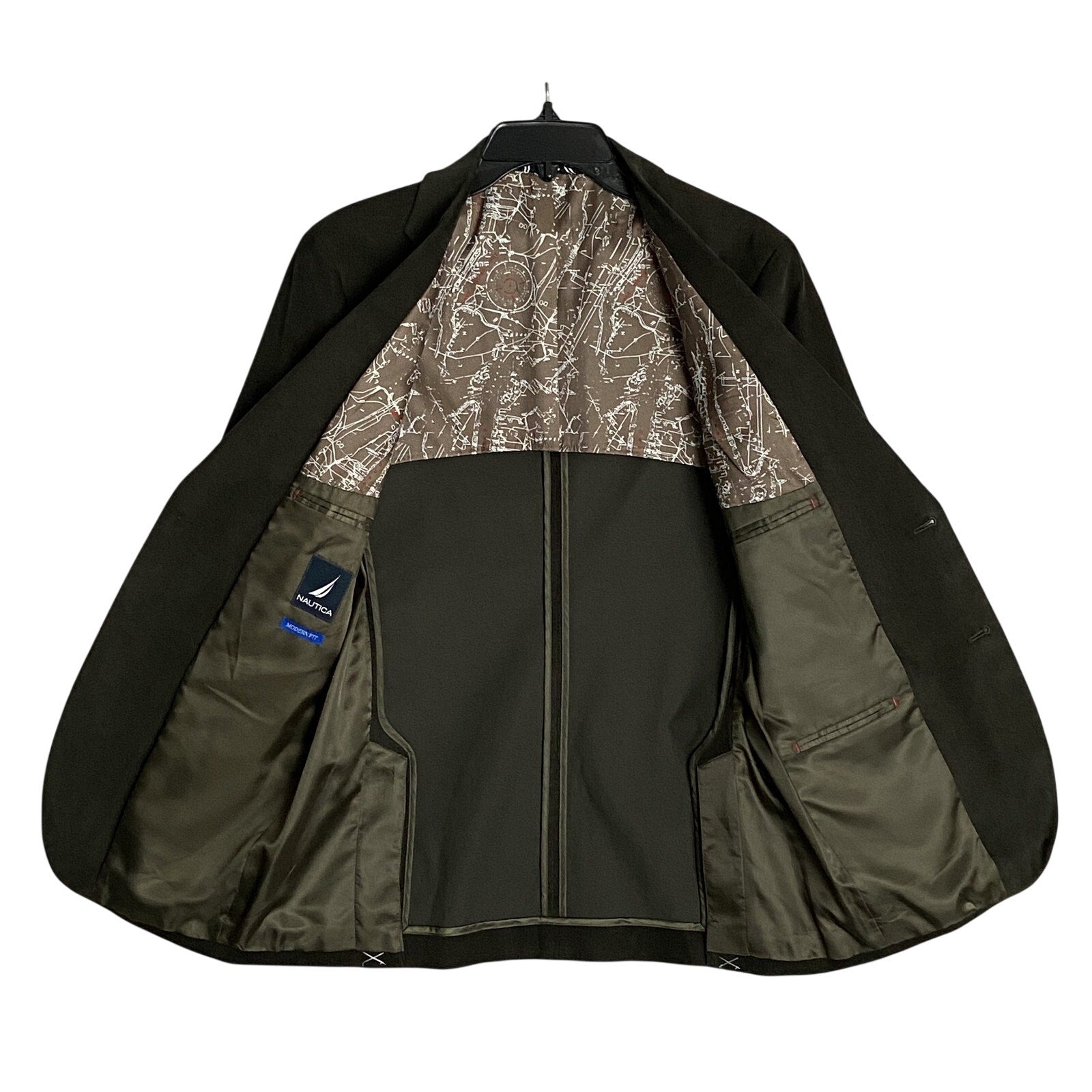 Nautica Sport Coat Men's 38 Regular Corduroy Modern Fit Stretch Dark Olive