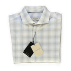 Bugatchi Dress Shirt Men's Small Long Sleeve Button-Up Blue Gray Window Pane