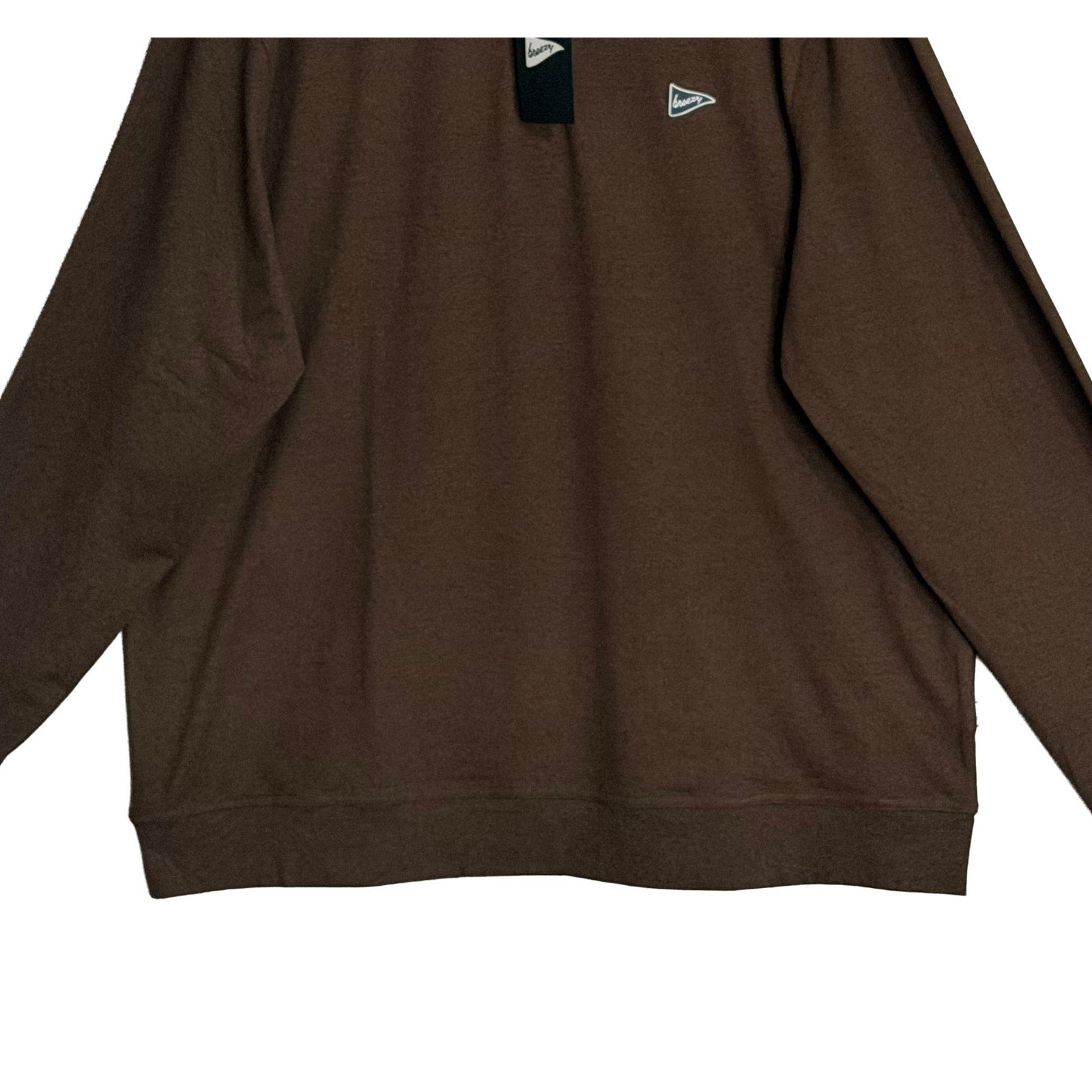 Breezy Quarter-Zip Pullover Men's XXL Long Slv Mock Neck Stretch Espresso