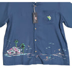 Vineyard Vines Casual Shirt Men's XXL Short Sleeve Cabana Shirt Blue