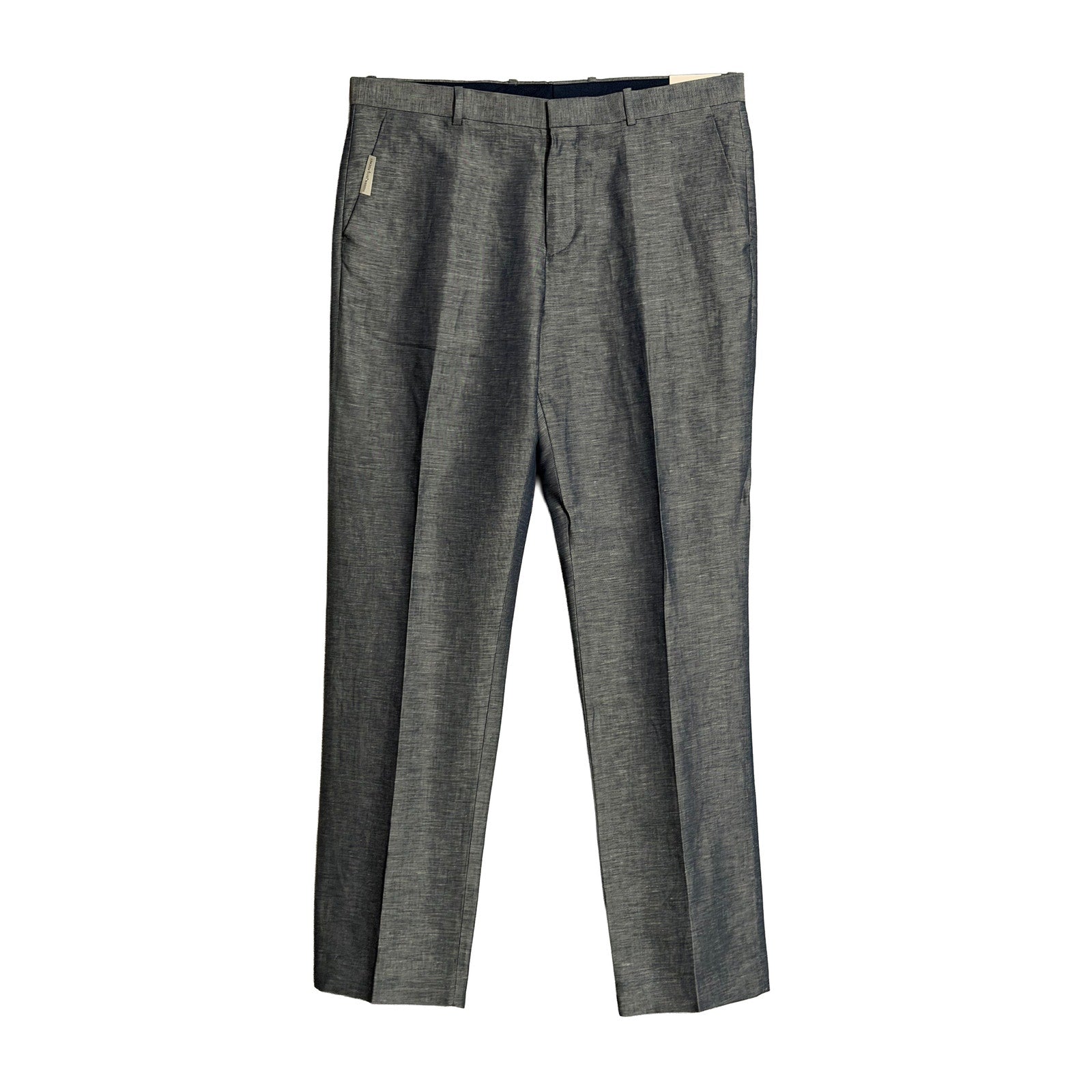 Perry Ellis Portfolio Pants Men's 36"x34" Modern Fit Linen Blend Blueprint