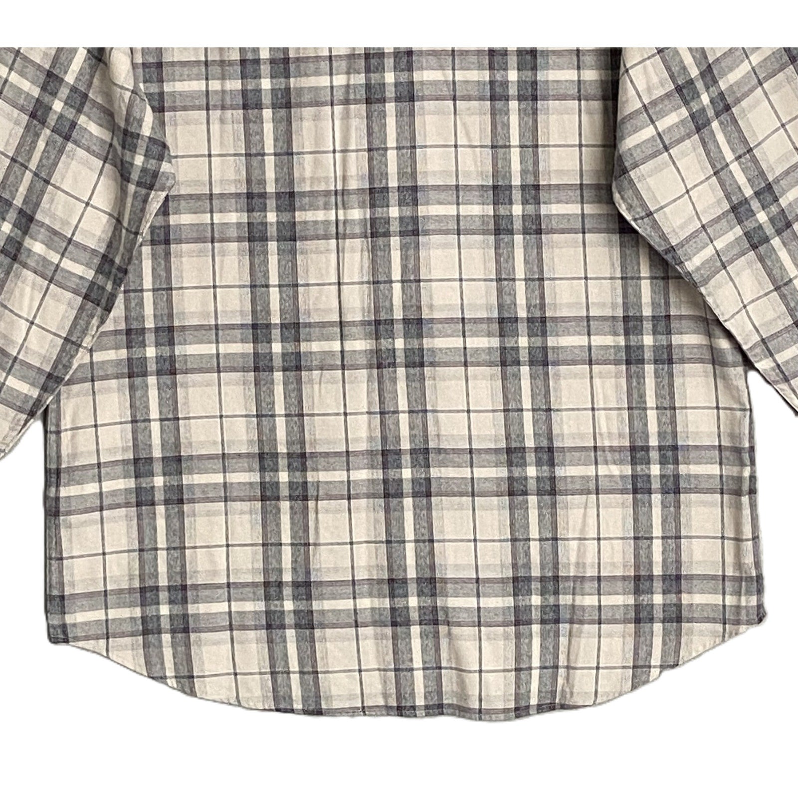Travis Mathew Flannel Shirt Men's Small Cloud Collection Gray Plaid