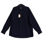 Peter Millar Cotton Cashmere Corduroy Sport Shirt Men's XL Navy Blue