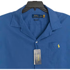 Polo Ralph Lauren Shirt Men's XL Classic Fit Camp Collar Cotton Linen Blue