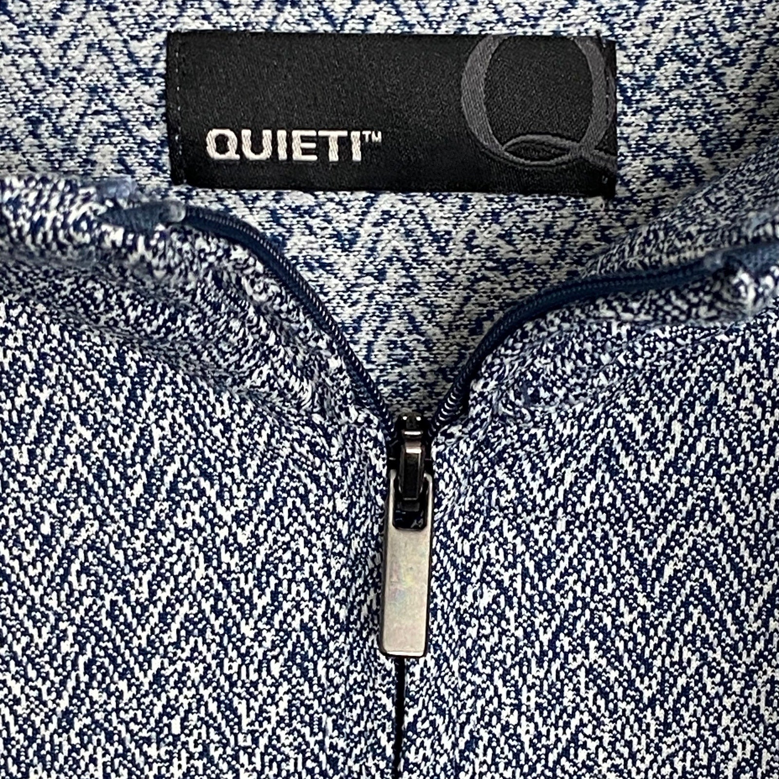 Quieti 1/4 Zip Pullover Men's XXL Mock Neck Stretch Fabric Blue