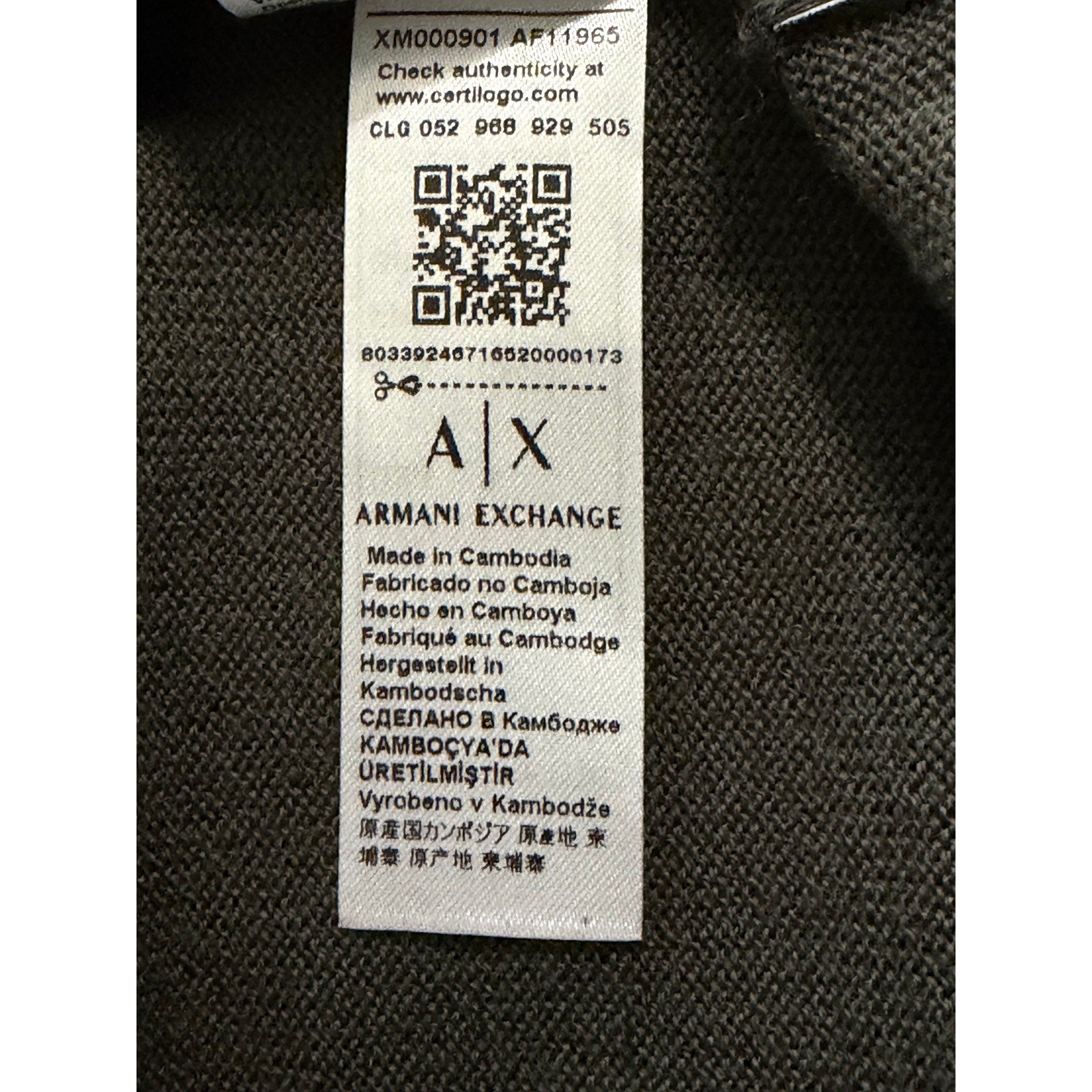 Armani Exchange Sweater Men's Small Crew Neck Lightweight Wool Color-Block