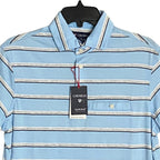 Daniel Cremieux Shirt 38 Men's Small Pima Cotton Polo Blue & Gray Stripe
