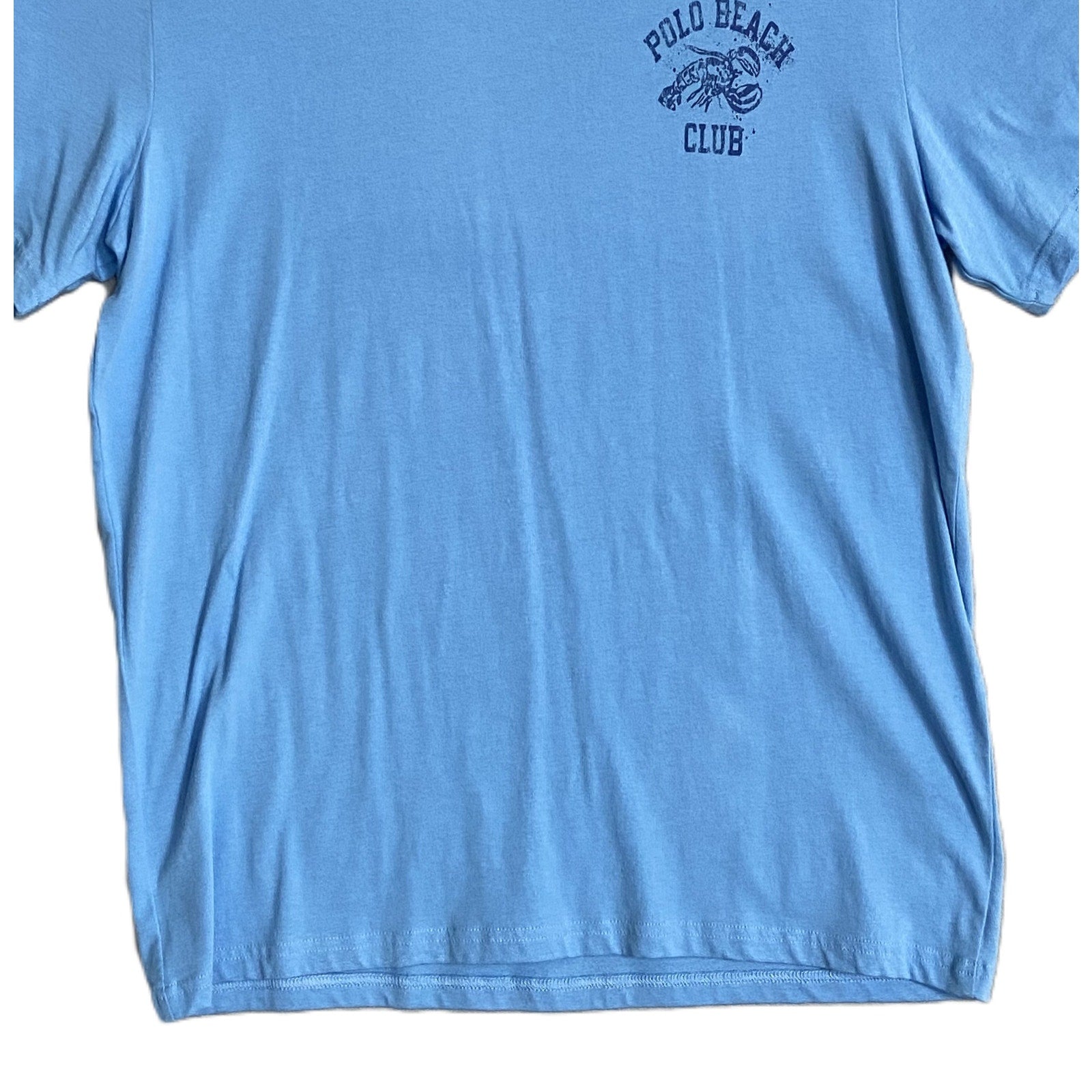 Polo Ralph Lauren T-Shirt Men's Medium "Polo Beach Club" Crew Neck Blue