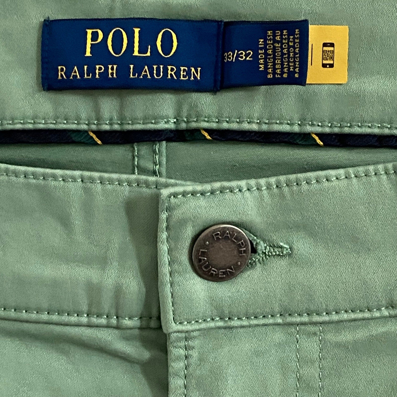 Polo Ralph Lauren Pants Men's 33x32 Varick Slim Straight Stretch Faded Mint
