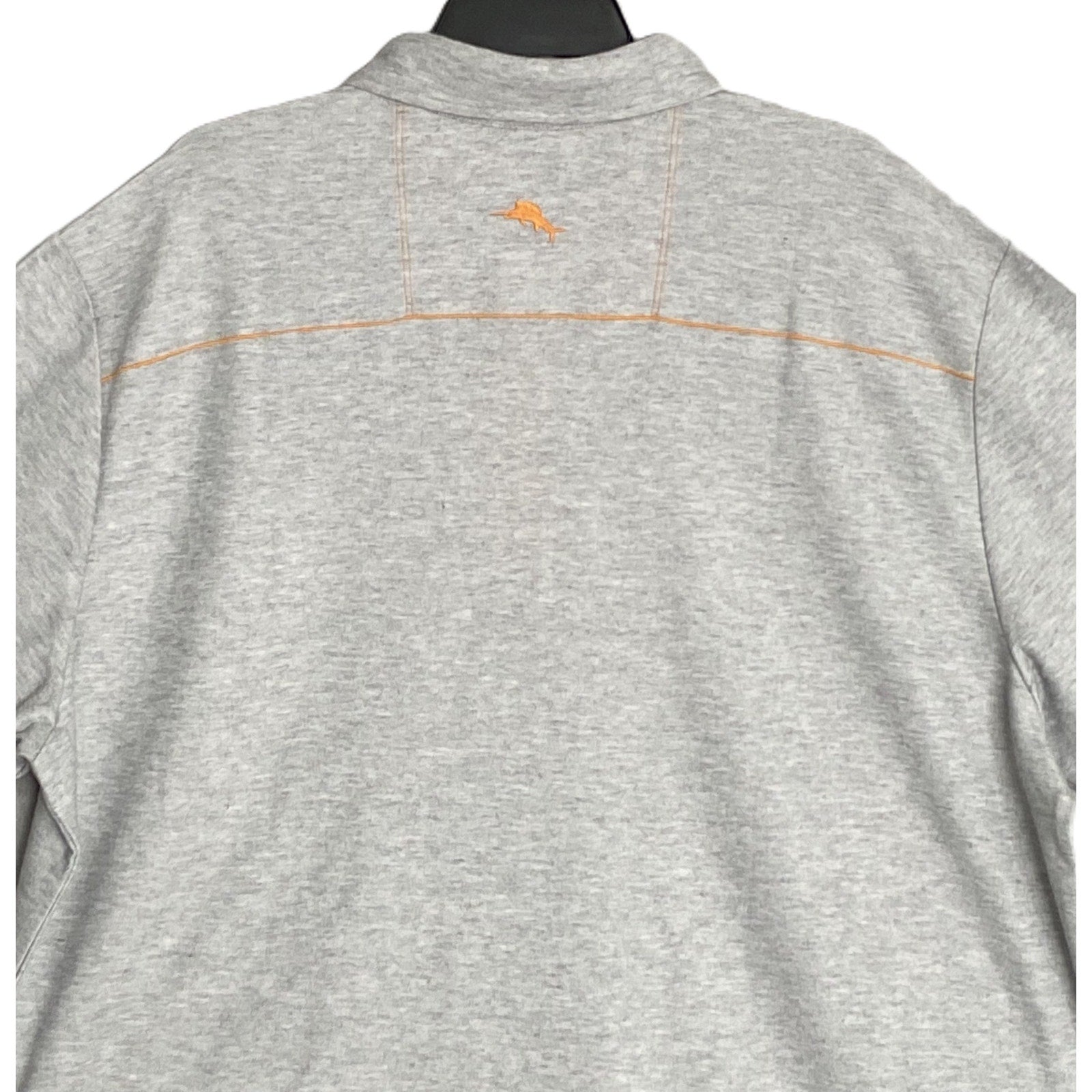 Tommy Bahama Polo Shirt Men's Large Island Zone Pima Cotton Gray Heather