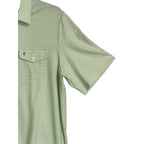 Criquet Polo Shirt Men's Large Short Sleeve Stretch Green White Sunburst NEW