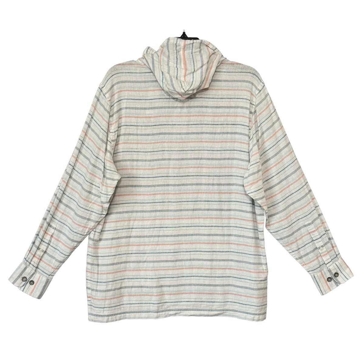 Tommy Bahama Shirt Men's Large Castelo Baja Linen Multicolor Stripe Hooded