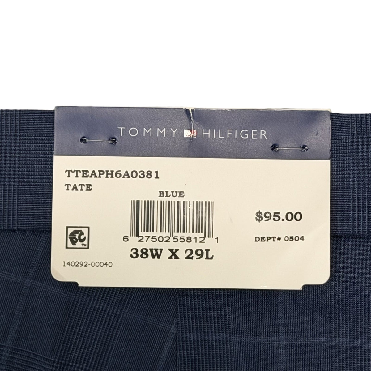 Tommy Hilfiger Dress Pants Men's 38"x29" THFlex Tate Stretch Blue Check